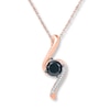 Thumbnail Image 1 of Black Onyx Necklace Diamond Accents 10K Rose Gold