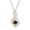 Thumbnail Image 0 of Black Onyx Necklace 1/8 ct tw Diamonds 10K Yellow Gold