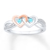 Thumbnail Image 0 of Heart Ring Blue Topaz & Diamonds Sterling Silver/10K Gold