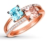 Thumbnail Image 1 of Le Vian Aquamarine/Morganite Ring 1/8 ct tw Diamonds 14K Gold