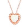 Thumbnail Image 0 of Heart Necklace Lab-Created Opal 10K Rose Gold