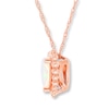 Thumbnail Image 1 of Heart Necklace Lab-Created Opal 10K Rose Gold