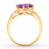 Amethyst Ring 1/20 ct tw Diamonds 10K Yellow Gold
