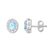 Thumbnail Image 0 of Lab-Created Blue Opal Earrings Sterling Silver