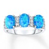 Thumbnail Image 0 of Lab-Created Blue Opal Ring White Topaz Sterling Silver