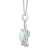 Thumbnail Image 1 of Turtle Necklace Lab-Created Opal with Diamonds Sterling Silver