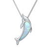 Thumbnail Image 0 of Dolphin Necklace Lab-Created Opal Sterling Silver