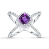 Thumbnail Image 0 of Amethyst Ring White Topaz Sterling Silver