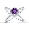 Thumbnail Image 1 of Amethyst Ring White Topaz Sterling Silver