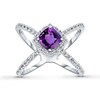 Thumbnail Image 0 of Amethyst Ring White Topaz Sterling Silver