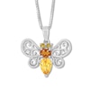 Thumbnail Image 0 of Citrine Bee Necklace White Topaz Sterling Silver