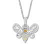 Thumbnail Image 2 of Citrine Bee Necklace White Topaz Sterling Silver