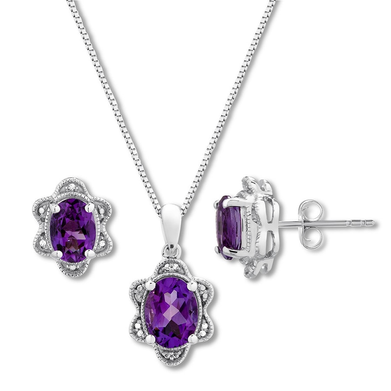 Amethyst Boxed Set Sterling Silver