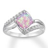 Thumbnail Image 0 of Lab-Created Pink Opal Ring Sterling Silver