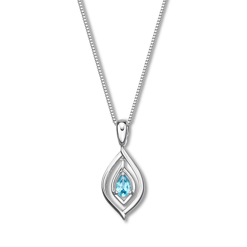 Main Image 2 of Convertible Blue Topaz/Lab-Created Opal Necklace Sterling Silver