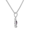 Thumbnail Image 1 of Crown Necklace Amethysts/Diamonds Sterling Silver