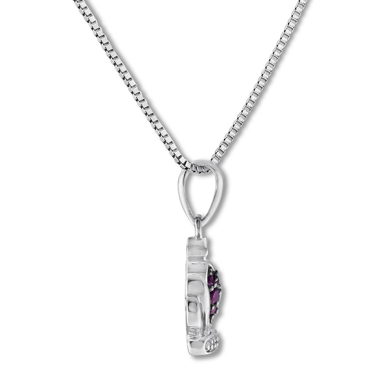 Crown Necklace Amethysts/Diamonds Sterling Silver