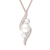 Thumbnail Image 0 of Cultured Pearl Necklace 1/8 ct tw Diamonds 10K Rose Gold