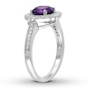 Thumbnail Image 1 of Amethyst Ring 1/8 ct tw Diamonds Sterling Silver