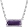 Thumbnail Image 0 of Amethyst & White Sapphire Necklace Sterling Silver