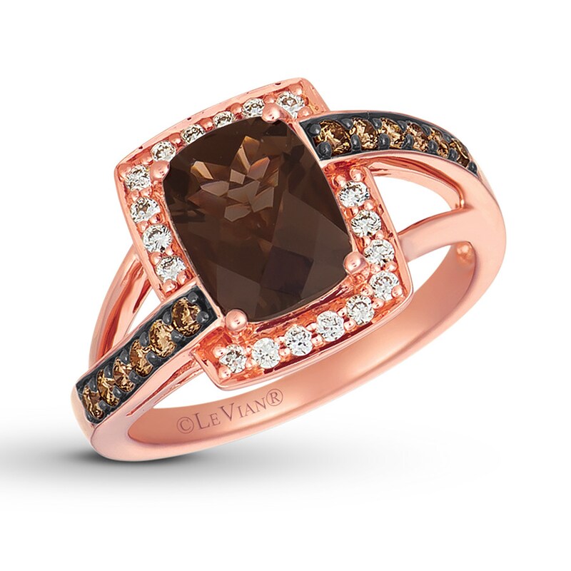 Le Vian Quartz Ring 3/8 ct tw Diamonds 14K Strawberry Gold