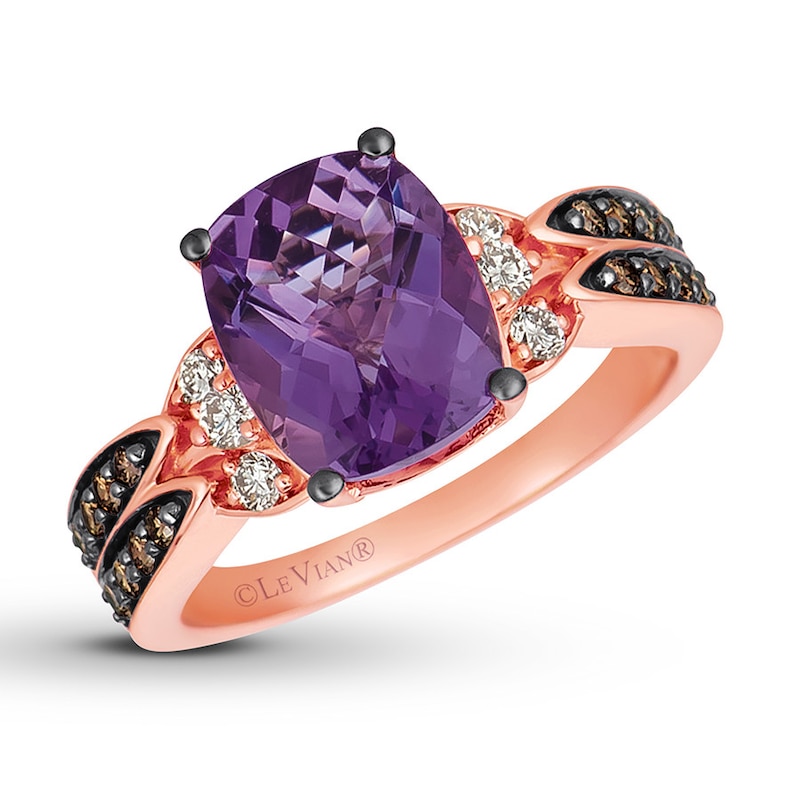 Main Image 1 of Le Vian Amethyst Ring 3/8 ct tw Diamonds 14K Strawberry Gold