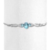 Thumbnail Image 2 of Blue Topaz Bolo Bracelet Lab-Created Sapphires Sterling Silver