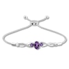 Thumbnail Image 0 of Amethyst Bolo Bracelet Lab-Created Sapphires Sterling Silver