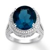 Blue Topaz & Lab-Created White Sapphire Ring Sterling Silver