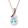 Thumbnail Image 0 of Aquamarine Necklace 1/10 ct tw Diamonds 10K Rose Gold