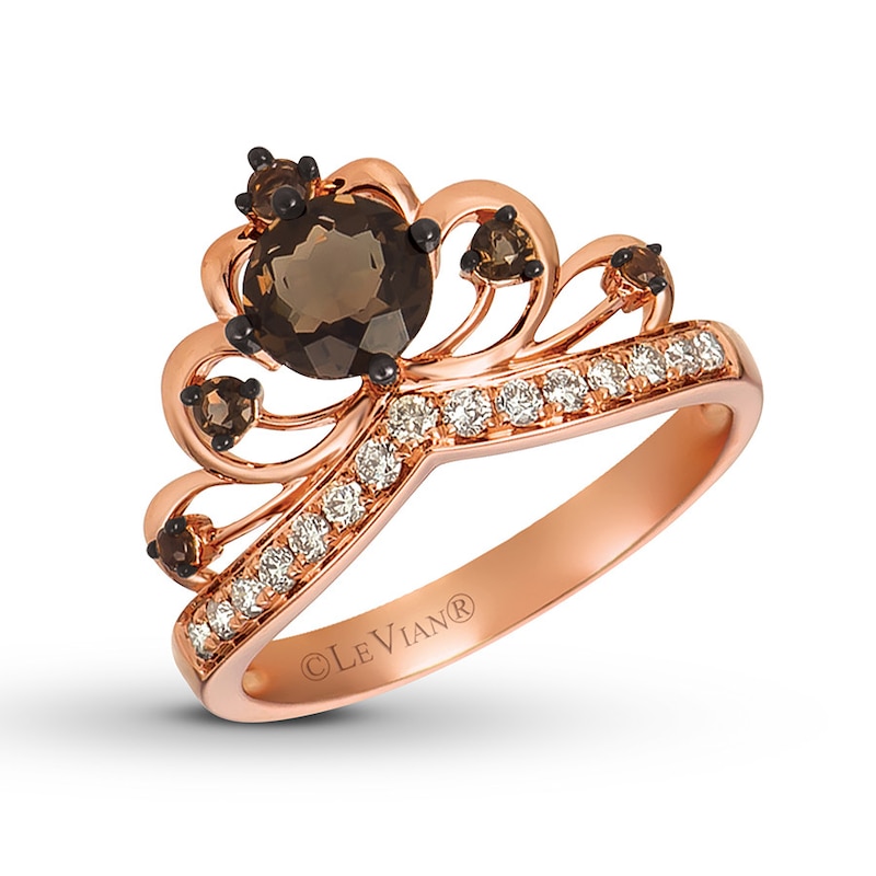 Le Vian Chocolate Quartz Tiara Ring 1/5 ct tw Diamonds 14K Gold