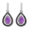 Thumbnail Image 1 of Amethyst Earrings 1/4 ct tw Diamonds Sterling Silver
