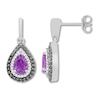 Thumbnail Image 1 of Amethyst Earrings 1/4 ct tw Diamonds Sterling Silver