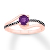 Thumbnail Image 0 of Amethyst Ring 1/10 ct tw Black Diamonds 10K Rose Gold