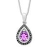 Thumbnail Image 0 of Amethyst Necklace 1/6 ct tw Diamonds Sterling Silver