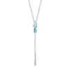 Thumbnail Image 0 of Blue Topaz/Lab-Created Sapphire Lariat Necklace Sterling Silver
