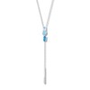 Thumbnail Image 1 of Blue Topaz/Lab-Created Sapphire Lariat Necklace Sterling Silver