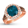 Le Vian Blue Topaz Ring 1/2 ct tw Diamonds 14K Strawberry Gold