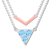 Thumbnail Image 1 of Blue Topaz Layered Necklace Sterling Silver/10K Rose Gold