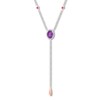 Thumbnail Image 1 of Amethyst Lariat Necklace Sterling Silver/10K Rose Gold
