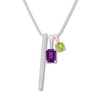 Thumbnail Image 0 of Lab-Created Sapphire Necklace Amethyst Peridot Sterling Silver