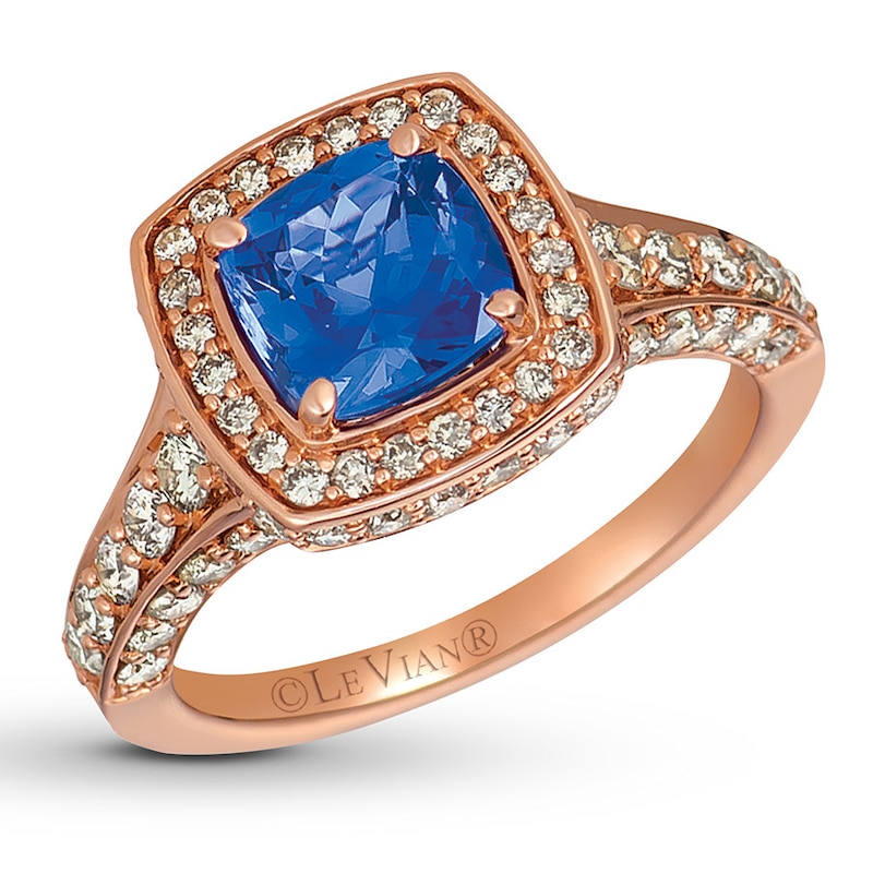 Le Vian Tanzanite Ring 1-3/8 ct tw Diamonds 14K Strawberry Gold