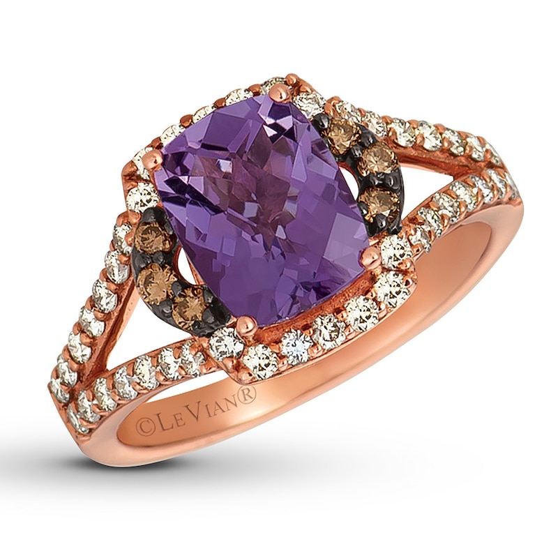 Main Image 1 of Le Vian Amethyst Ring 5/8 ct tw Diamonds 14K Strawberry Gold