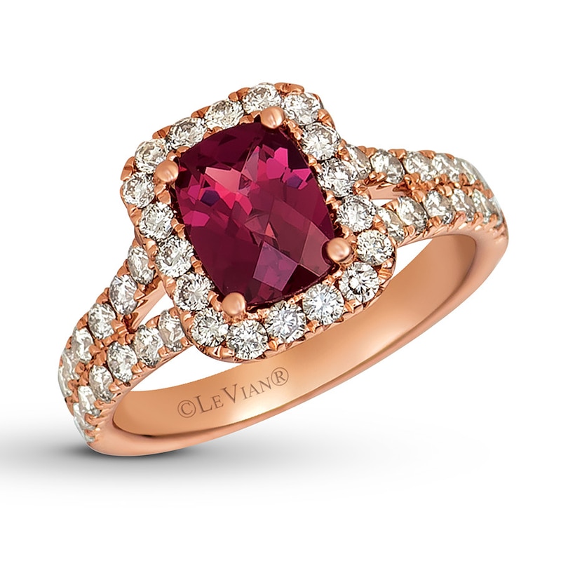 Main Image 1 of Le Vian Rhodolite Garnet Ring 1 ct tw Nude Diamonds 14K Gold