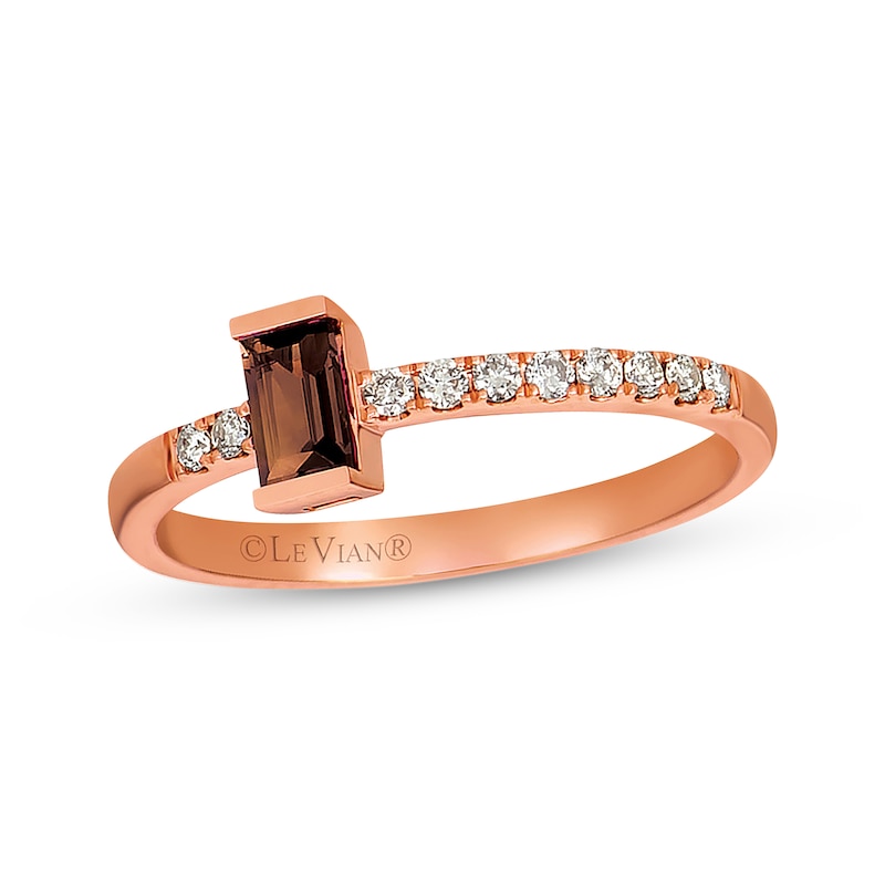 Le Vian Chocolate Quartz Ring 1/8 ct tw Nude Diamonds 14K Gold
