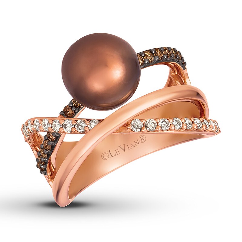 Le Vian Cultured Pearl Ring 1/2 ct tw Diamonds 14K Gold