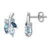 Thumbnail Image 0 of Blue Topaz Leaf Earrings Sterling Silver
