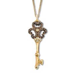 Le Vian Chocolate & Vanilla Diamond Necklace 5/8 Carat tw 14K Honey Gold