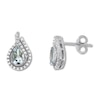 Thumbnail Image 1 of Aquamarine Teardrop Earrings White Topaz Sterling Silver