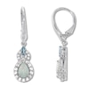 Thumbnail Image 1 of Lab-Created Opal Earrings Blue Topaz Sterling Silver